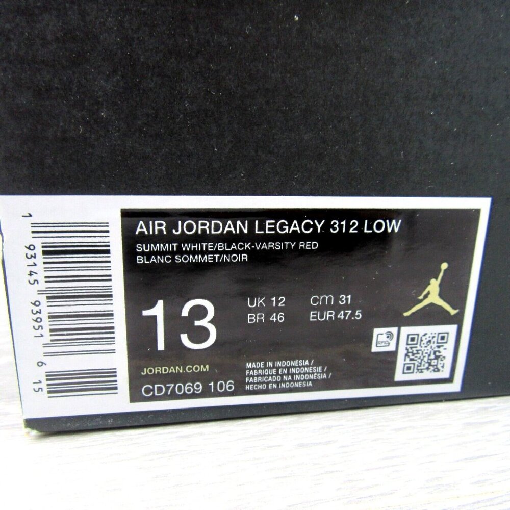 Air Jordan Legacy 312 Low Sneakers Men's Size 13 Black White Red NEW - Picture 15 of 15